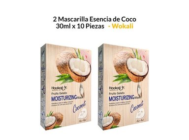 MASCARILLA FRUIT OF THE WOKALI 30ML ESENCIA COCO 10 PIEZAS 2 PACK