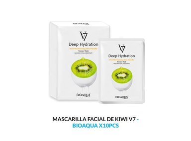 MASCARILLA FACIAL BIOAQUA ESENCIA KIWI HIDRATACIÓN 10PCS