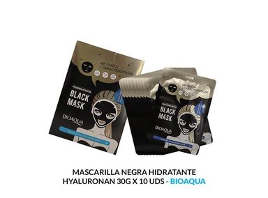 MASCARILLA BIOAQUA 30G NEGRA HIDRATANTE HYALURONAN 10 UDS