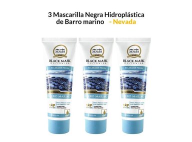 MASCARILLA NEVADA NATURAL PRODUCTS 120G NEGRA HIDROPLÁSTICA BARRO MARINO 3 UNIDADES