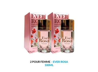 PERFUME EVER ROSA VAPORISATEUR NATURAL SPRAY 2 UNIDADES MUJER EDP 100ML
