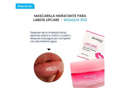 MASCARILLA BIOAQUA 20G HIDRATANTE LABIOS LIPCARE 3 UNIDADES - 2