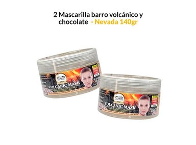 MASCARILLA NEVADA NATURAL PRODUCTS 140G BARRO VOLCÁNICO Y CHOCOLATE 2 UNIDADES