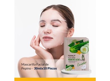 MÁSCARA FACIAL FRUIT OF THE WOKALI 30ML BLANQUEADORA PEPINO 10 PIEZAS