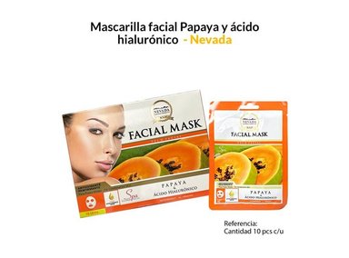 MASCARILLA NEVADA NATURAL PRODUCTS 10 UNIDADES VELO FACIAL EXTRACTO PAPAYA Y ÁCIDO HIALURÓNICO