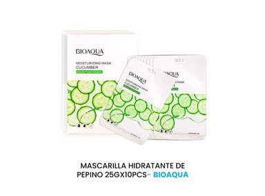 MASCARILLA BIOAQUA 25G HIDRATANTE PEPINO 10PCS