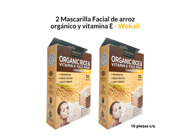 MASCARILLA FACIAL FRUIT OF THE WOKALI 30ML ARROZ 10 PIEZAS 2 PACK