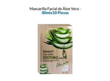 MASCARILLA FRUIT OF THE WOKALI 30ML CALMANTE ALOE VERA 10 PIEZAS