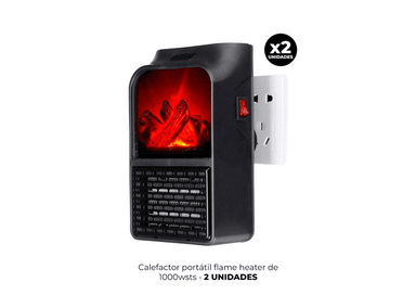 PACK 2 CALEFACTOR PORTATIL FLAME HEATER 1000WSTS