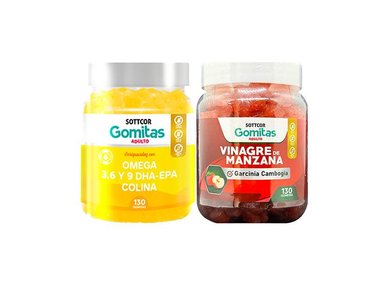 GOMITAS OMEGA 3 + GOMITAS ADULTO VINAGRE DE MANZANA