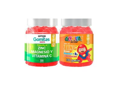 DUO GOMITAS ZINC OROTATE NIÑOS + ZINC ADULTO SOTTCOR