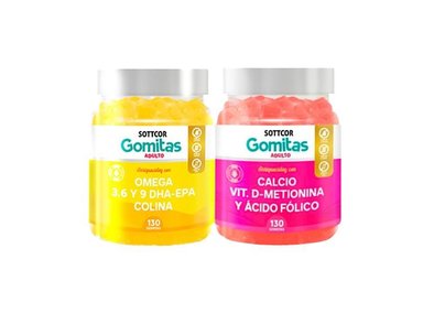 GOMITAS OMEGA 3 + GOMITAS DE CALCIO ADULTO