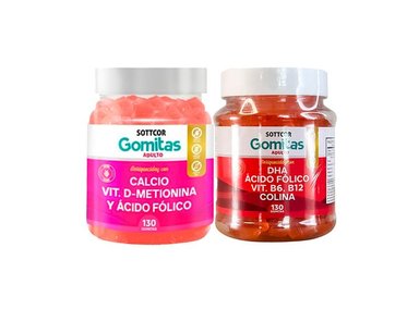 GOMITAS ADULTO CALCIO + GOMITAS CON DHA ACIDO FOLICO