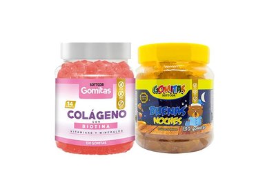 GOMITAS ADULTO COLAGENO Y BIOTINA + BUENAS NOCHES NIÑOS