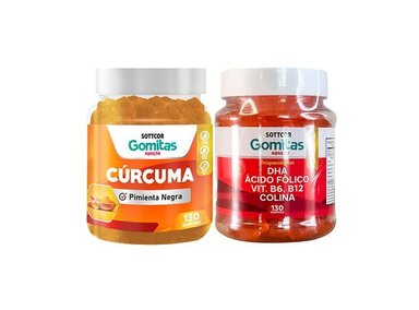 GOMITAS ADULTO CURCUMA + GOMITAS CON DHA ÁCIDO FÓLICO