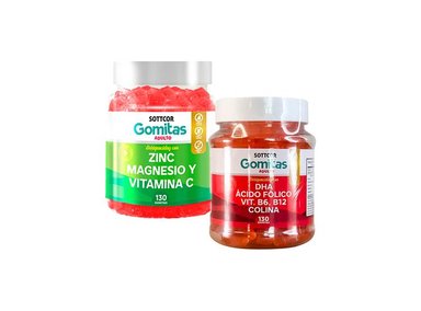 GOMITAS ADULTOS ZINC + GOMITAS DHA ÁCIDO FÓLICO VIT, B6,B12