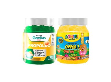 GOMITAS ADULTO PROPOLIO + GOMITAS OMEGA PARA NIÑOS