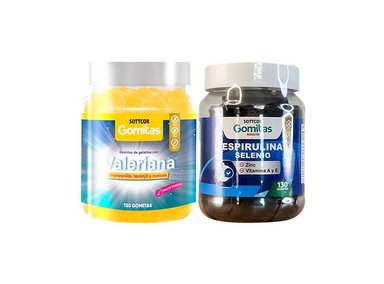 GOMITAS ADULTO VALERIANA + GOMITAS CON ESPIRULINA SELENIO