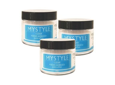 MYSTYLE POLVO ACRILICO CLEAR 30GR 3 UNID