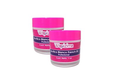 WAPIZIMA POLVO ACRILICO BLANCO FRENCH 1OZ 2 UNID