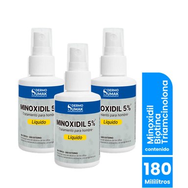 3 LOCION MINOXIDIL 5% 60ML DERMO SUMAK - 2