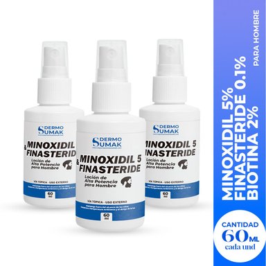 3 LOCION MINOXIDIL 5 Y FINASTERIDE 60ML DERMO SUMAK - 2