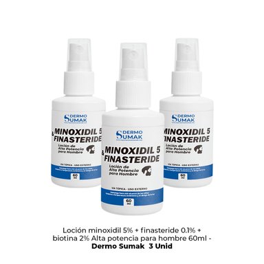 3 LOCION MINOXIDIL 5 Y FINASTERIDE 60ML DERMO SUMAK - 3
