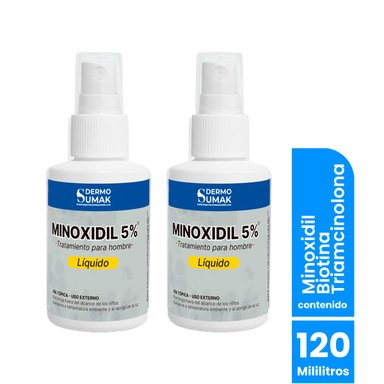 2 LOCION MINOXIDIL 5% 60ML DERMO SUMAK - 2
