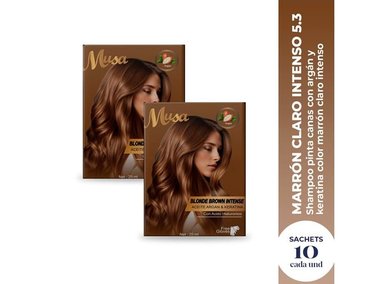 SHAMPOO TINTE MARRON CLARO INTENSO 5.3 25MLX10 SACHETS MUSA 2 UND - 2