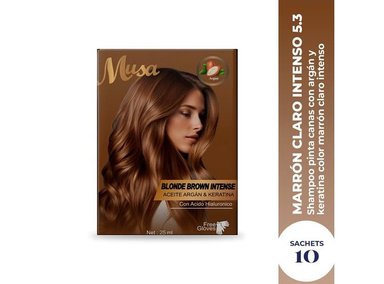 SHAMPOO TINTE MARRON CLARO INTENSO 5.3 25MLX10 SACHETS MUSA - 2
