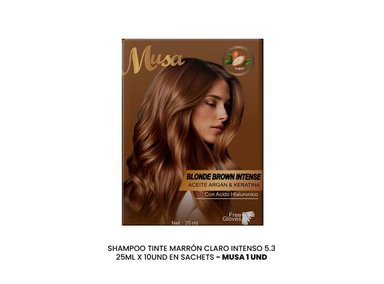SHAMPOO TINTE MARRON CLARO INTENSO 5.3 25MLX10 SACHETS MUSA - 3