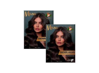 SHAMPOO TINTE CASTAÑO OSCURO 2C 25MLX10 EN SACHETS MUSA 2 UND - 1