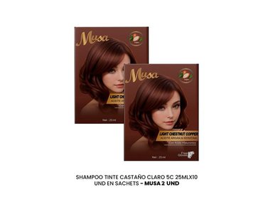 SHAMPOO TINTE CASTAÑO CLARO 5C 25MLX10 EN SACHETS MUSA 2 UND - 2