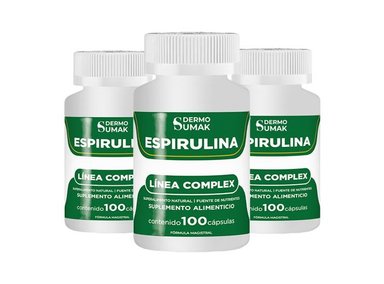 ESPIRULINA SUPERALIMENTO NATURAL 100 CAPSULAS DERMO SUMAK 3 UND