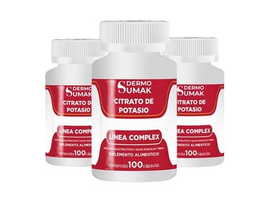 CITRATO DE POTASIO SALUD MUSCULAR 100 CAPSULAS DERMO SUMAK 3 UND