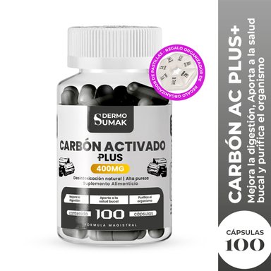 CARBON AC PLUS 400MG -100 CAP - DERMOS SUMAK + PASTILLERO