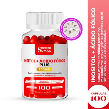 INOSITOL ACIDO FOLICO 100MG - 100 CAP - DERMO SUMAK + PASTILLERO