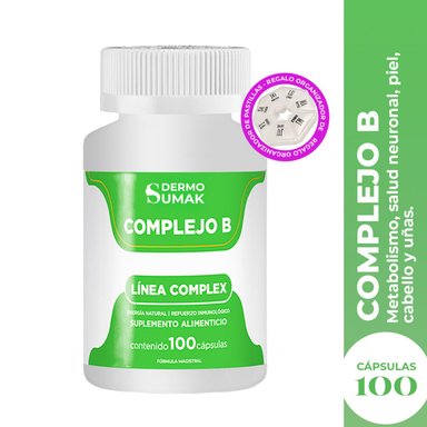 COMPLEJO B COMPLEX 300MG - 100 CAP - DERMO SUMAK + PASTILLERO