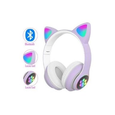 AUDÍFONO BLUETOOTH GATO LUZ LED - 1