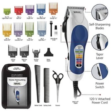 MAQUINA DE CORTAR CABELLO WAHL COLOR PRO 20 PZAS 79300-1118. - 2