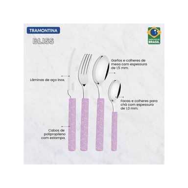 SET. CUBIERTOS  TRAMONTINA  X16 PZ ACE.INOX. - 2