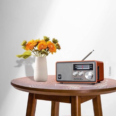 RADIO PORTATIL AM FM RETRO VINTAGE PARLANTE BLUETOOTH - 3