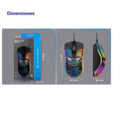 MOUSE GAMER ENKORE EKM121 ROSADO USB LED 1600 DPI GEOX - 3