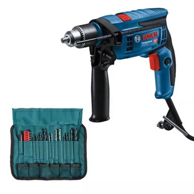 TALADRO PERCUTOR BOSCH GSB 13 RE 1/2' 750W + SET 23 PIEZAS