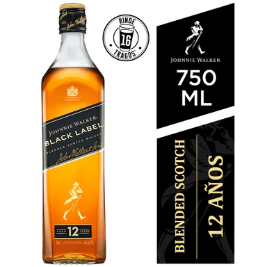 WHISKY JOHNNIE WALKER BLACK LABEL BOTELLA 750ML