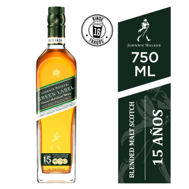 WHISKY JOHNNIE WALKER GREEN LABEL BOTELLA 750ML