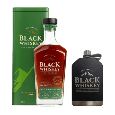 BLACK WHISKEY RYE 700ML CON 1 PETACA BLACK WHISKEY 8OZ - 1