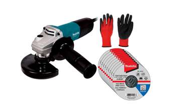 ESMERIL ANGULAR 4-1/2' 850W M9510B (X1) + DISCO ABRASIVO A-85307 (X10) + GUANTES  MAKITA (X1)