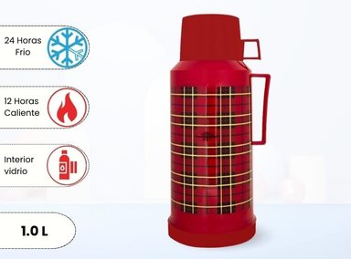 TERMO DE BEBIDA PARA HOGAR TRADICIONAL 1.0 LT ROJO