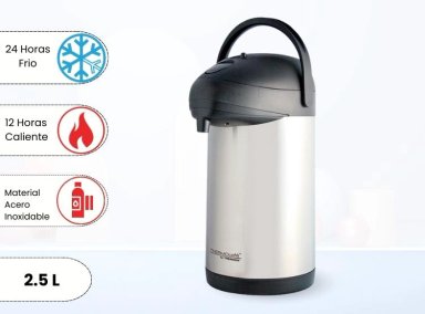 TERMO SIFÓN AIR PUMP POT - ACERO 2.50 L GRIS